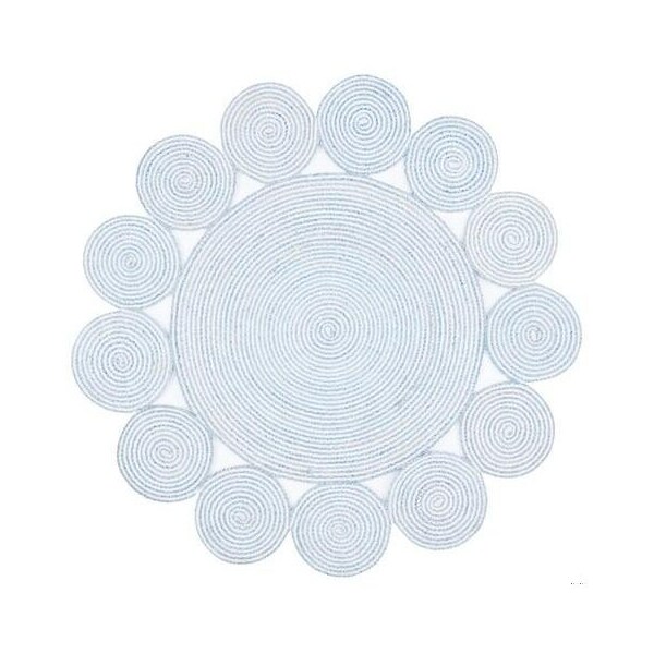 Safavieh 3 x 3 ft. Cape Cod Round Area RugBlue & Ivory CAP230M-3R - main